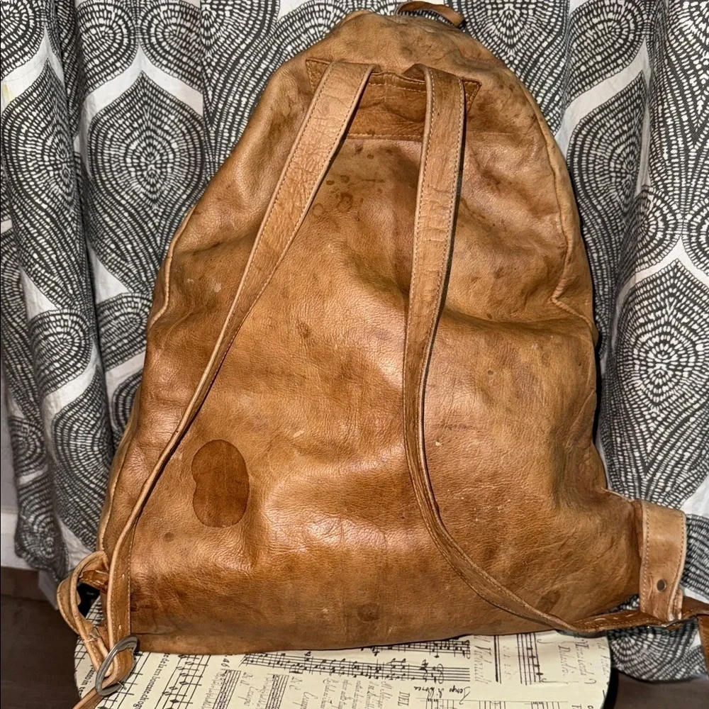 Vtg L.L. Bean 70s/80s Full Leather Continental Rucksack Backpack | Farfalla